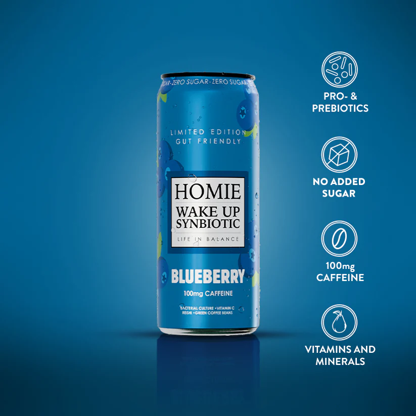 Homie Wake Up Synbiotic Blueberry 330ml