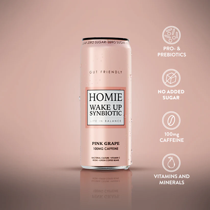 Homie Wake Up Synbiotic Pink Grapefruit330ml