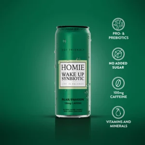 Homie Wake Up Synbiotic Pear/Passion 330ml